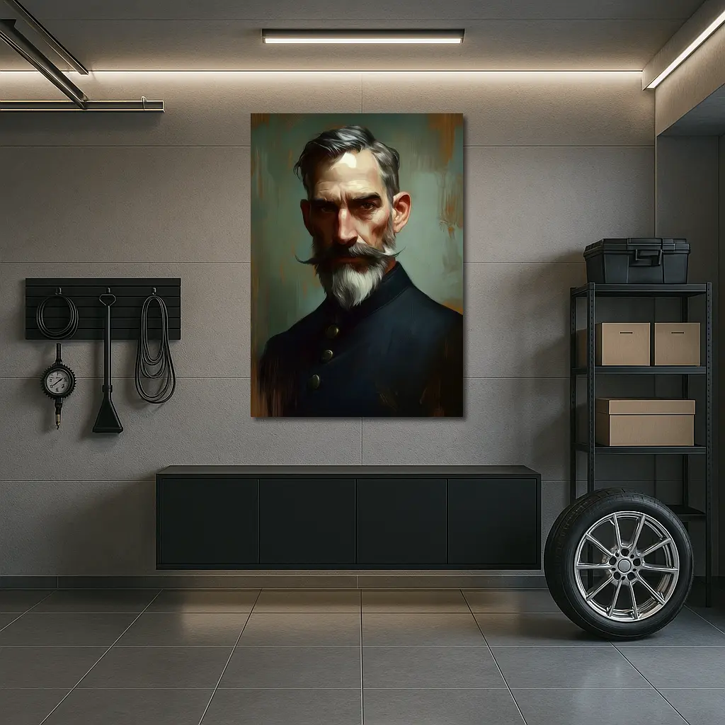 Bearded Man Portrait Digital Painting Art – Wall Art