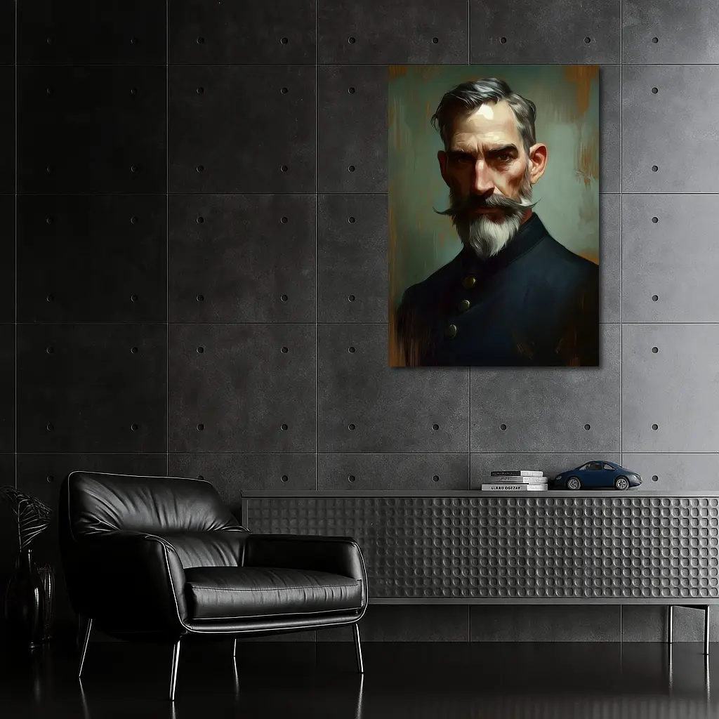 Bearded Man Portrait Digital Painting Art – Wall Art