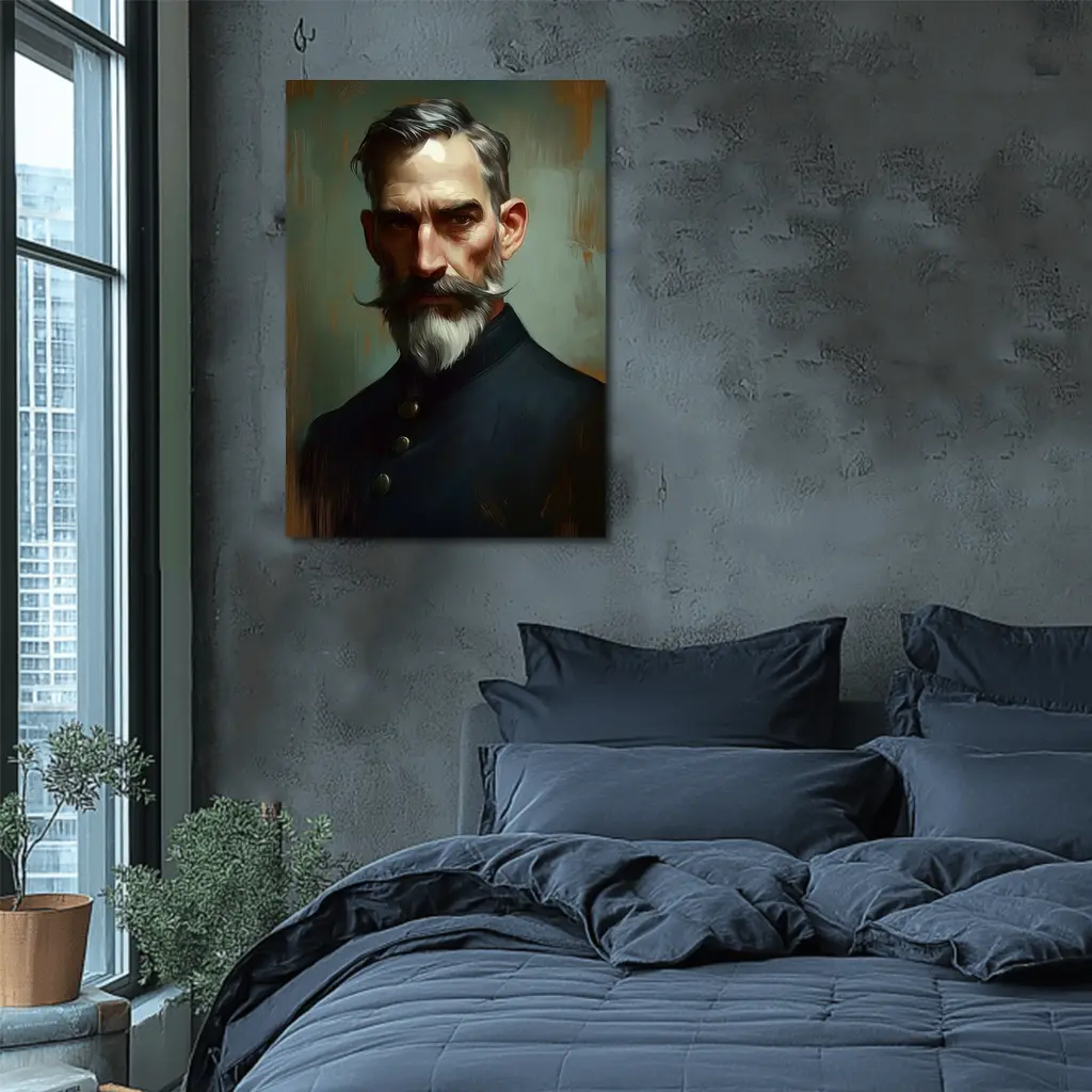 Bearded Man Portrait Digital Painting Art – Wall Art