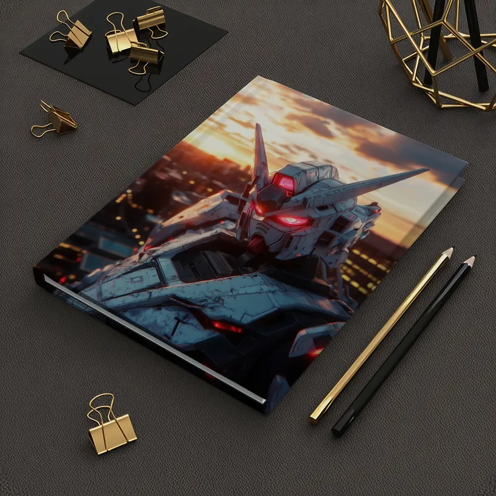 Gundam Robot Red Eyes Sunset City – Notebooks