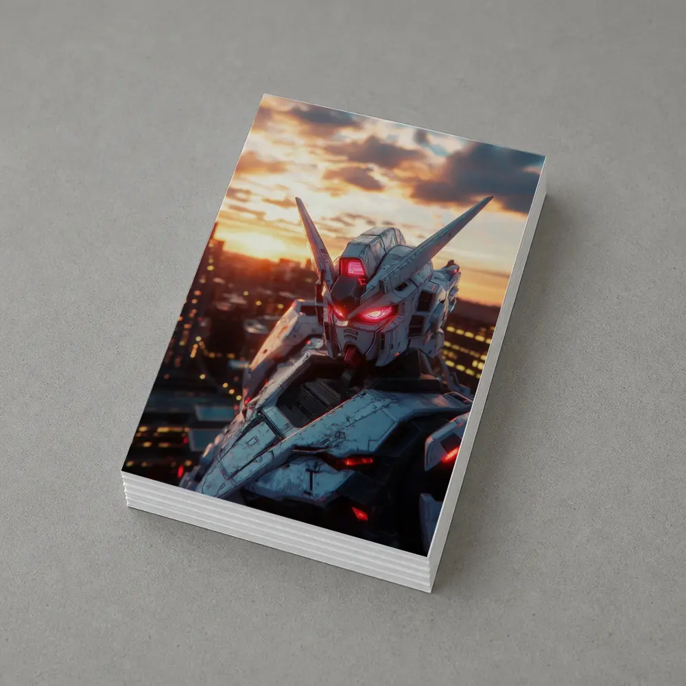 Gundam Robot Red Eyes Sunset City – Postcards
