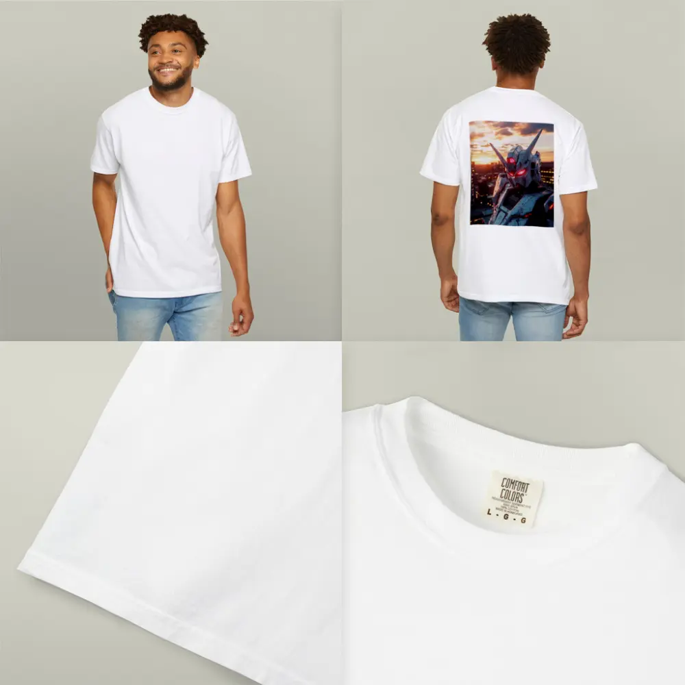 Gundam Robot Red Eyes Sunset City – T-Shirts