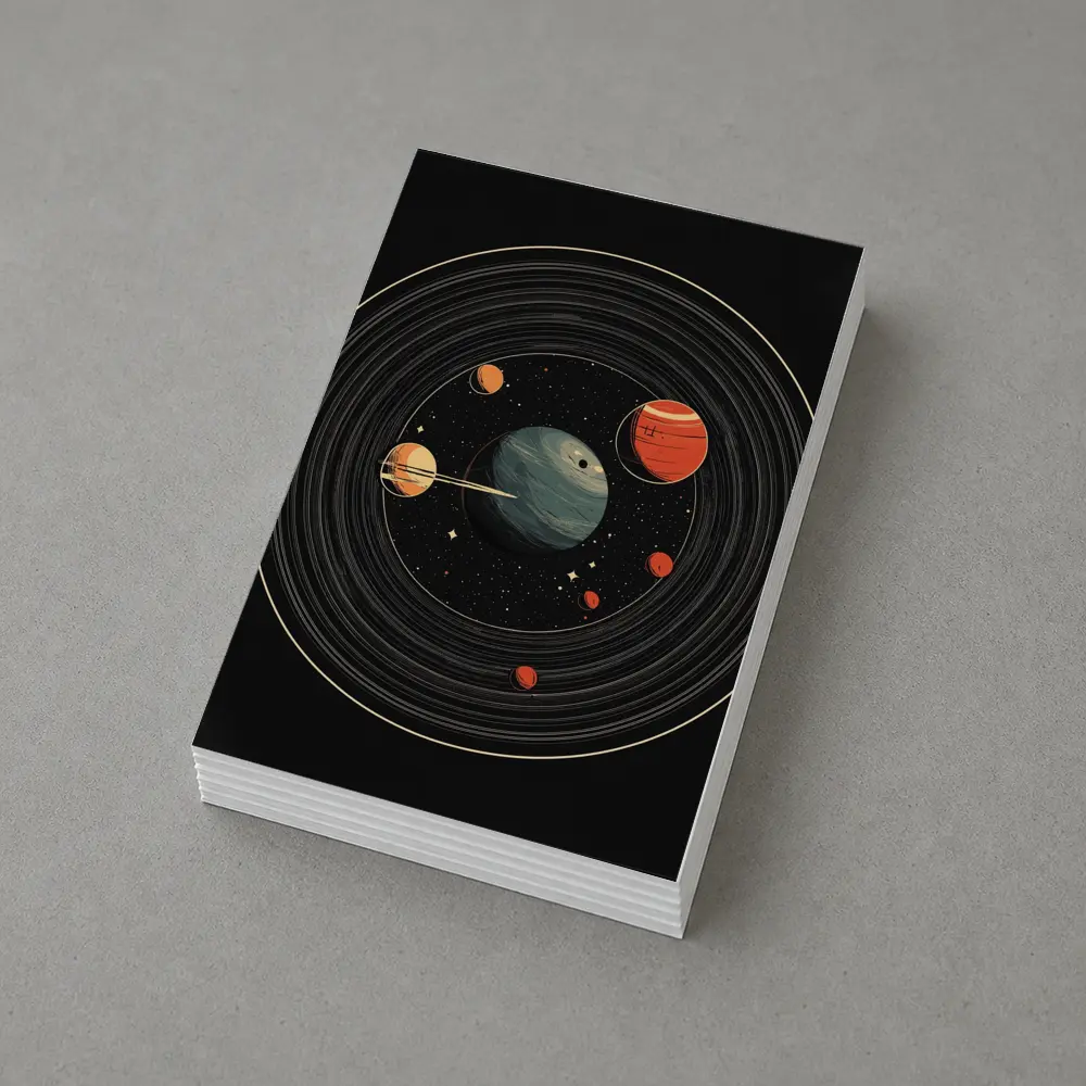 Retro Solar System Vinyl Record Space Art – Postcards