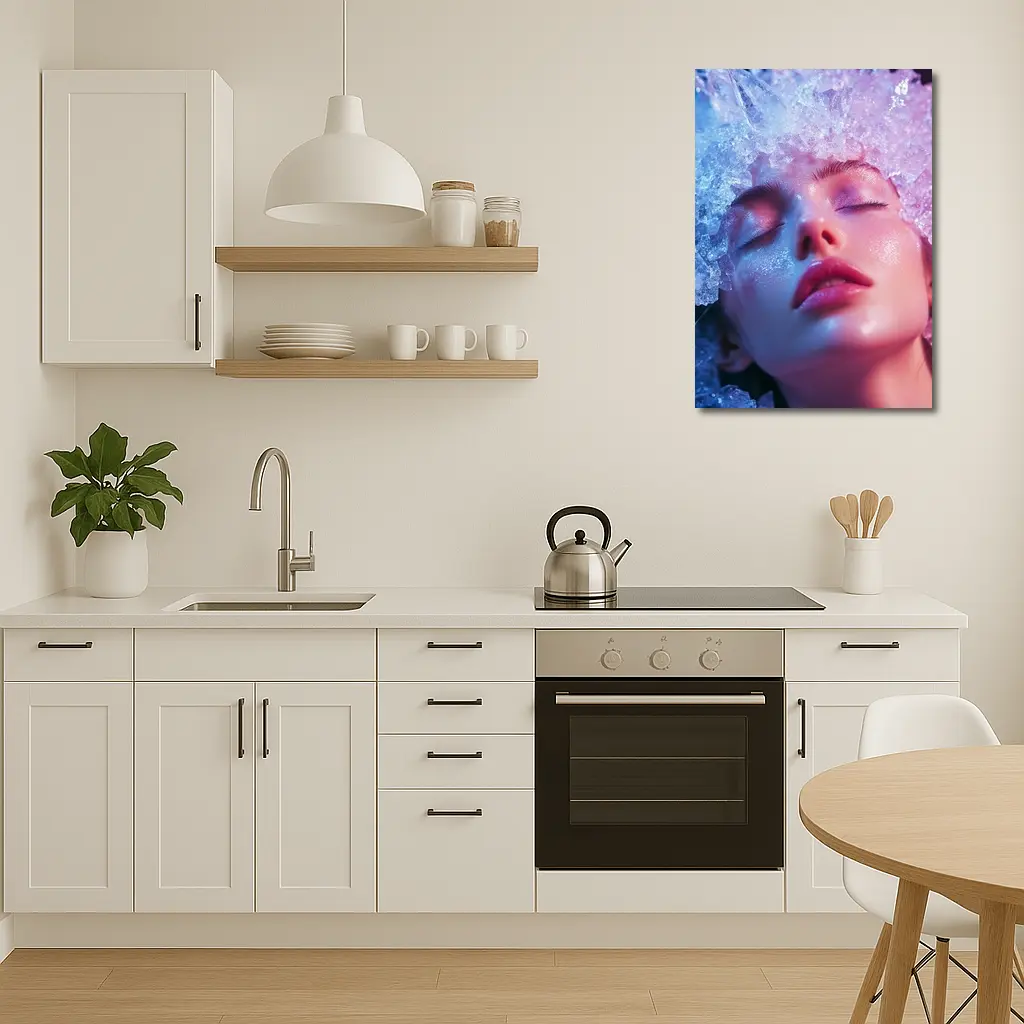Woman Ice Crystal Crown Ethereal Fantasy Portrait – Wall Art