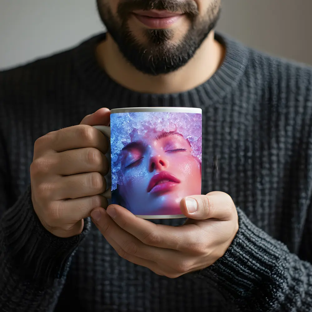Woman Ice Crystal Crown Ethereal Fantasy Portrait – Mugs