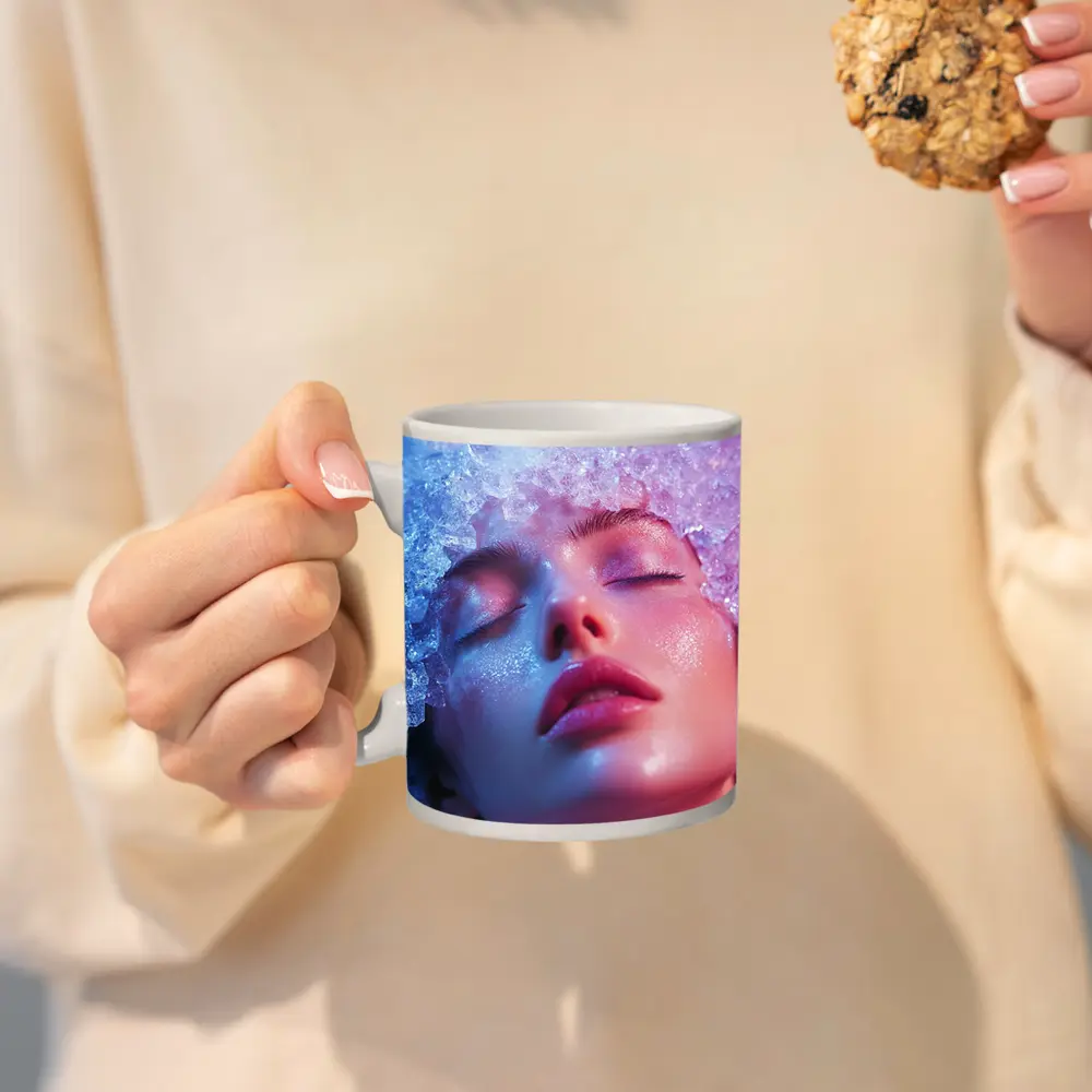 Woman Ice Crystal Crown Ethereal Fantasy Portrait – Mugs