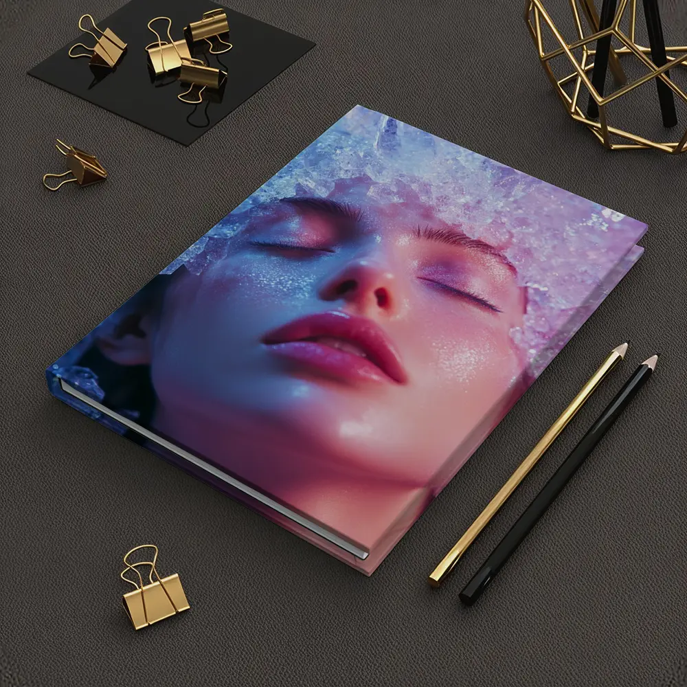 Woman Ice Crystal Crown Ethereal Fantasy Portrait – Notebooks