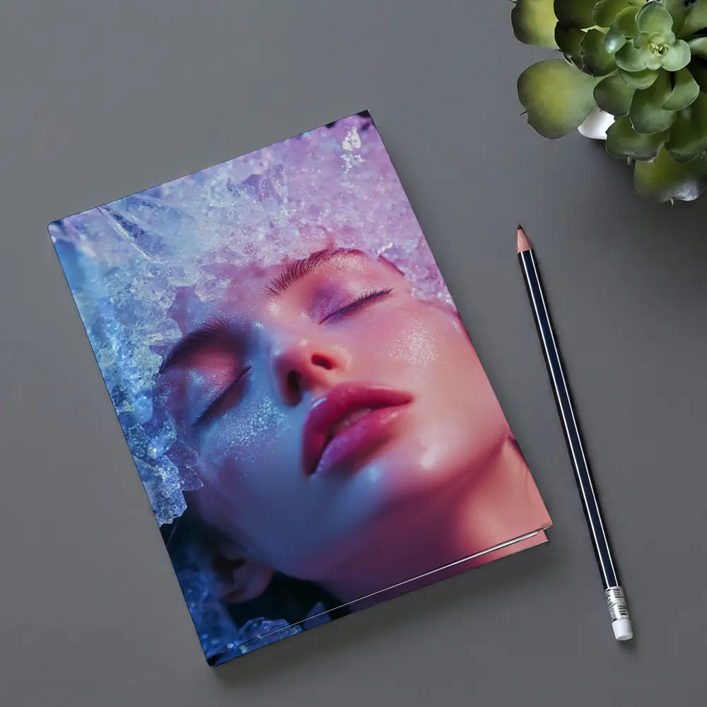 Woman Ice Crystal Crown Ethereal Fantasy Portrait – Notebooks