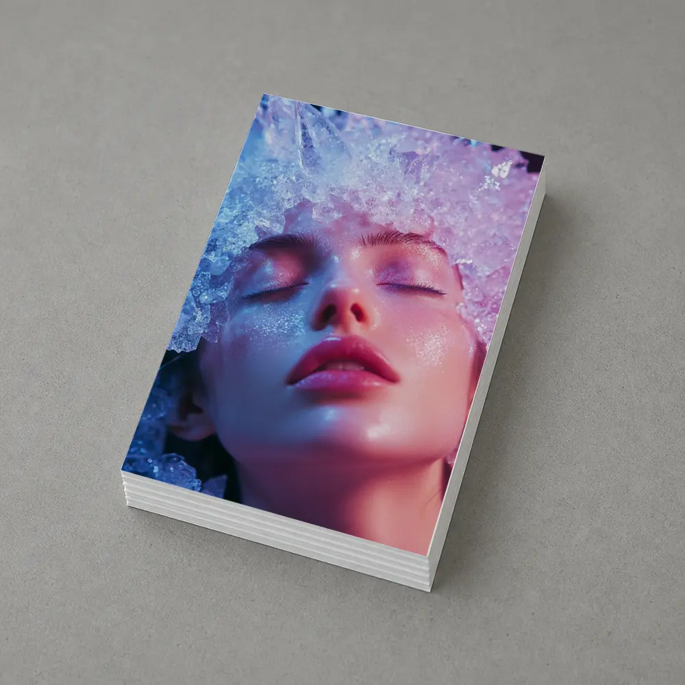 Woman Ice Crystal Crown Ethereal Fantasy Portrait – Postcards