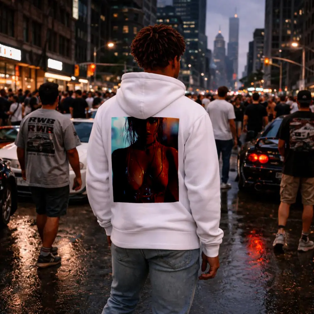 Wet Woman Neon Urban Night Rain – Hoodies