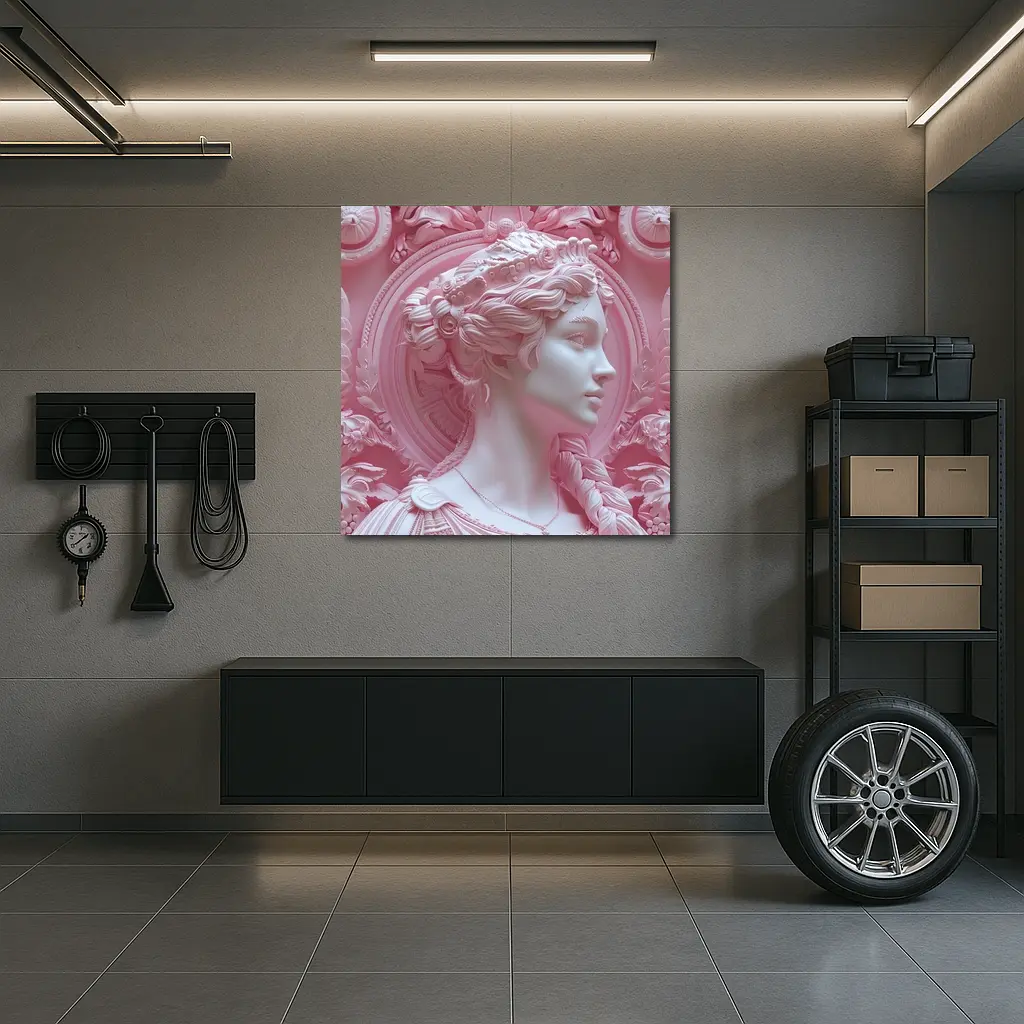Pink Goddess Classical Relief Sculpture Art – Wall Art