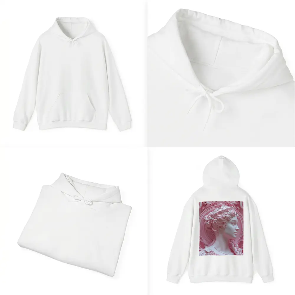 Pink Goddess Classical Relief Sculpture Art – Hoodies
