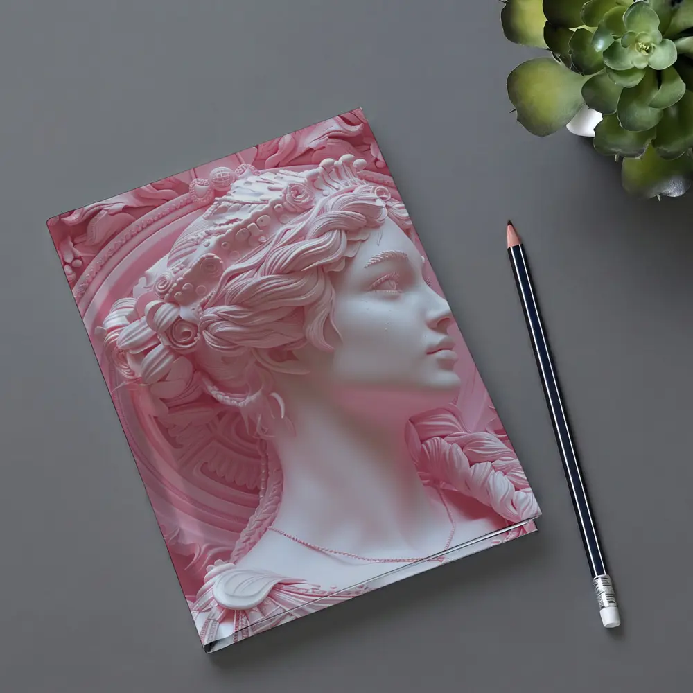 Pink Goddess Classical Relief Sculpture Art – Notebooks