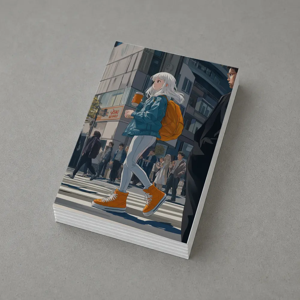 Anime Girl Crossing Street Tokyo Style – Postcards