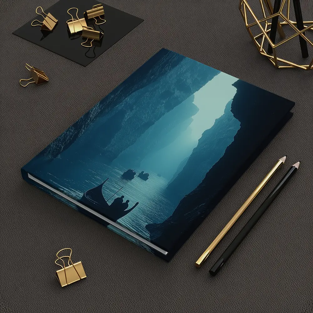 Misty Canyon River Boats Blue Fog – Notebooks