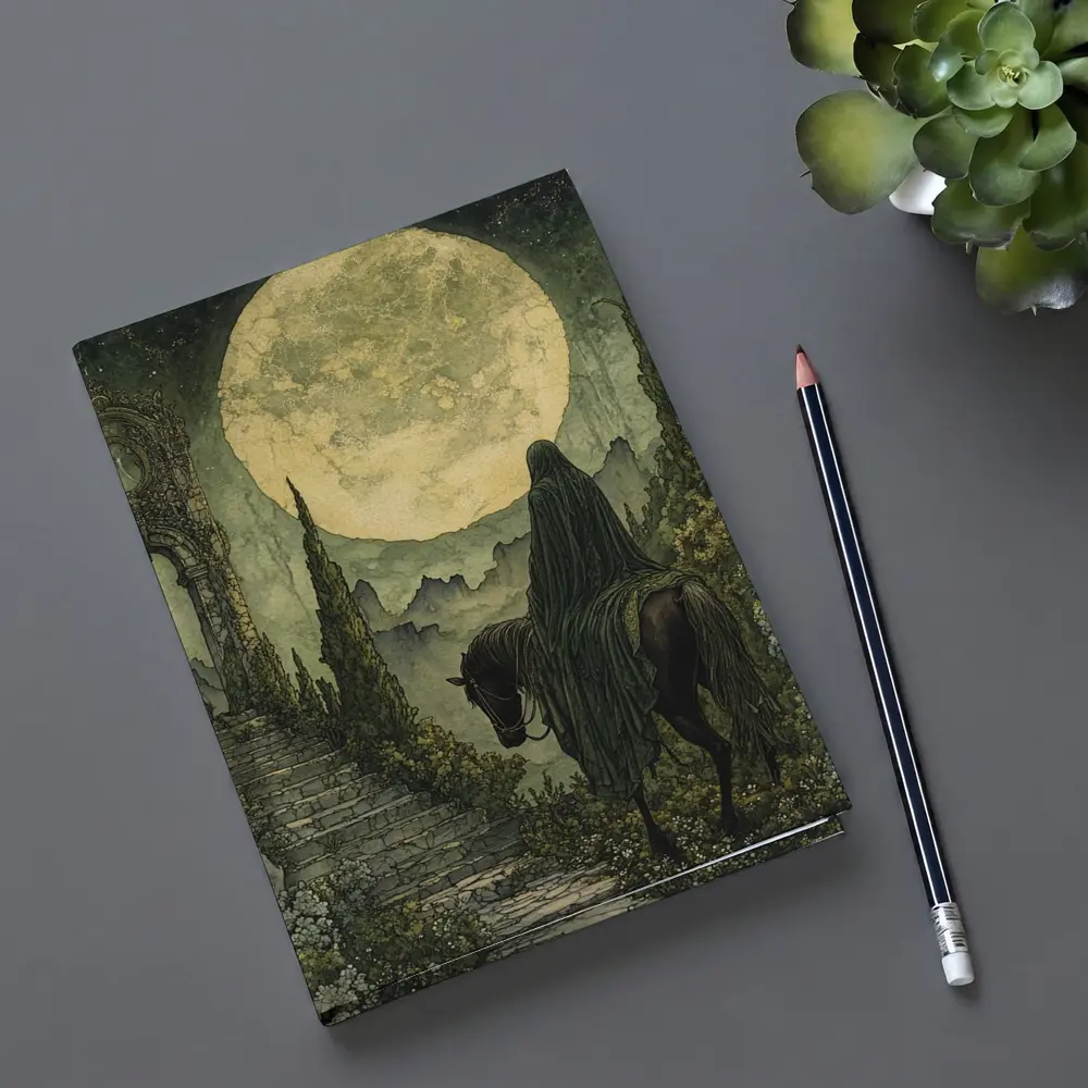 Dark Rider Horseman Full Moon Gothic Art – Notebooks