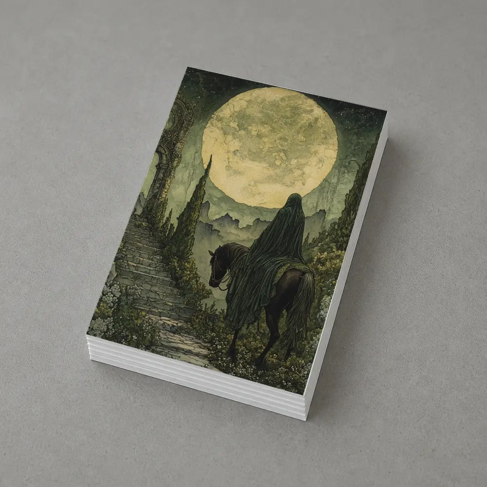 Dark Rider Horseman Full Moon Gothic Art – Postcards