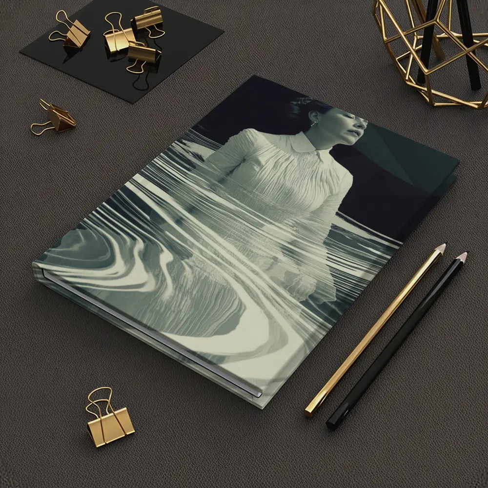 Woman in White Surreal Water Ripples Art – Notebooks