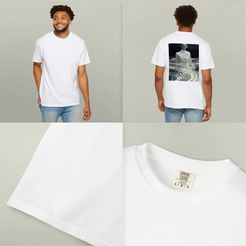Woman in White Surreal Water Ripples Art – T-Shirts