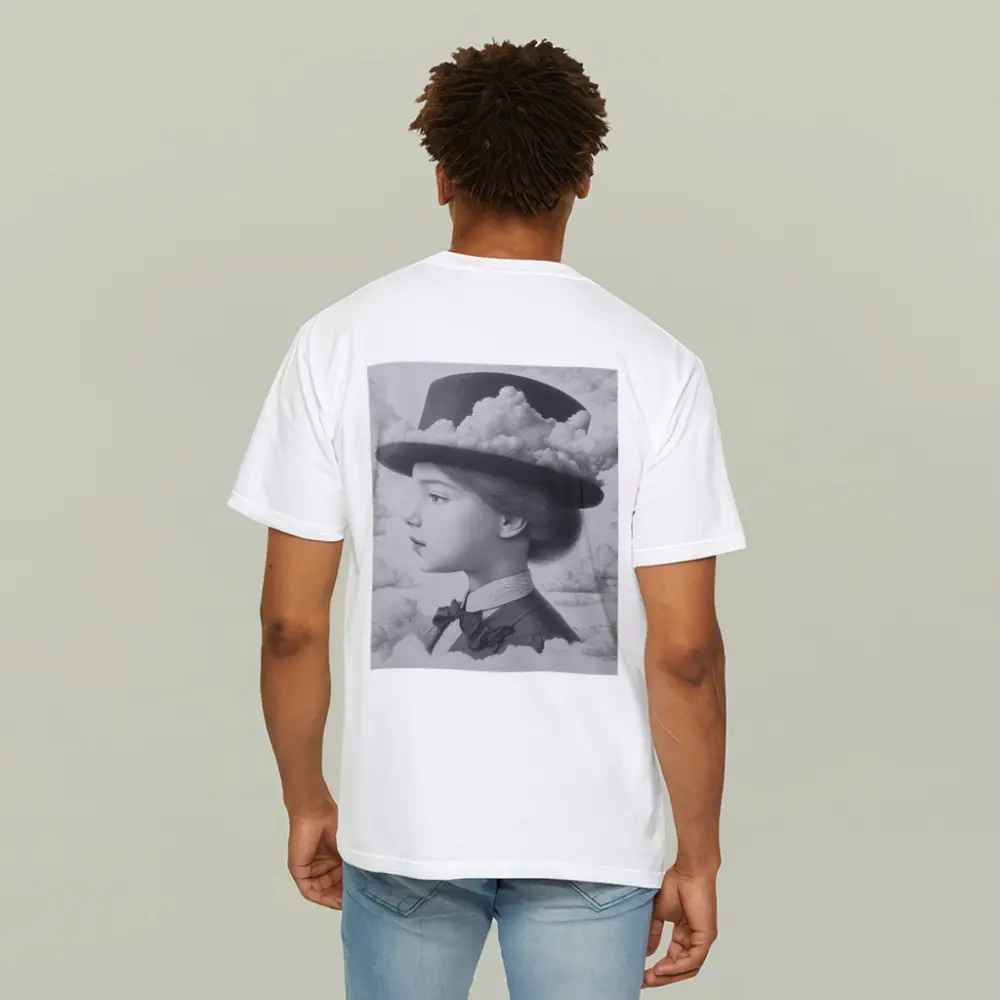 Girl Portrait Top Hat Clouds Surreal Art – T-Shirts