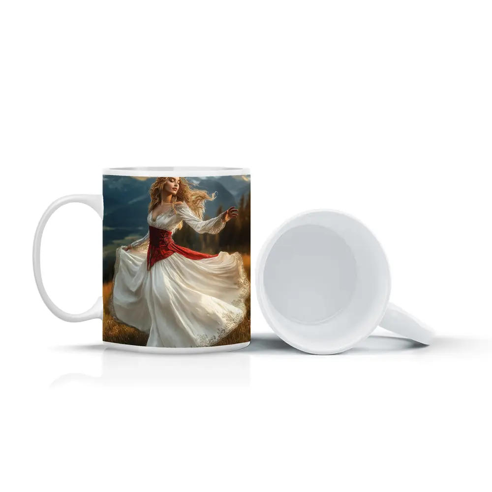 Dancing Princess Crown Mountains Fantasy Art – Mugs