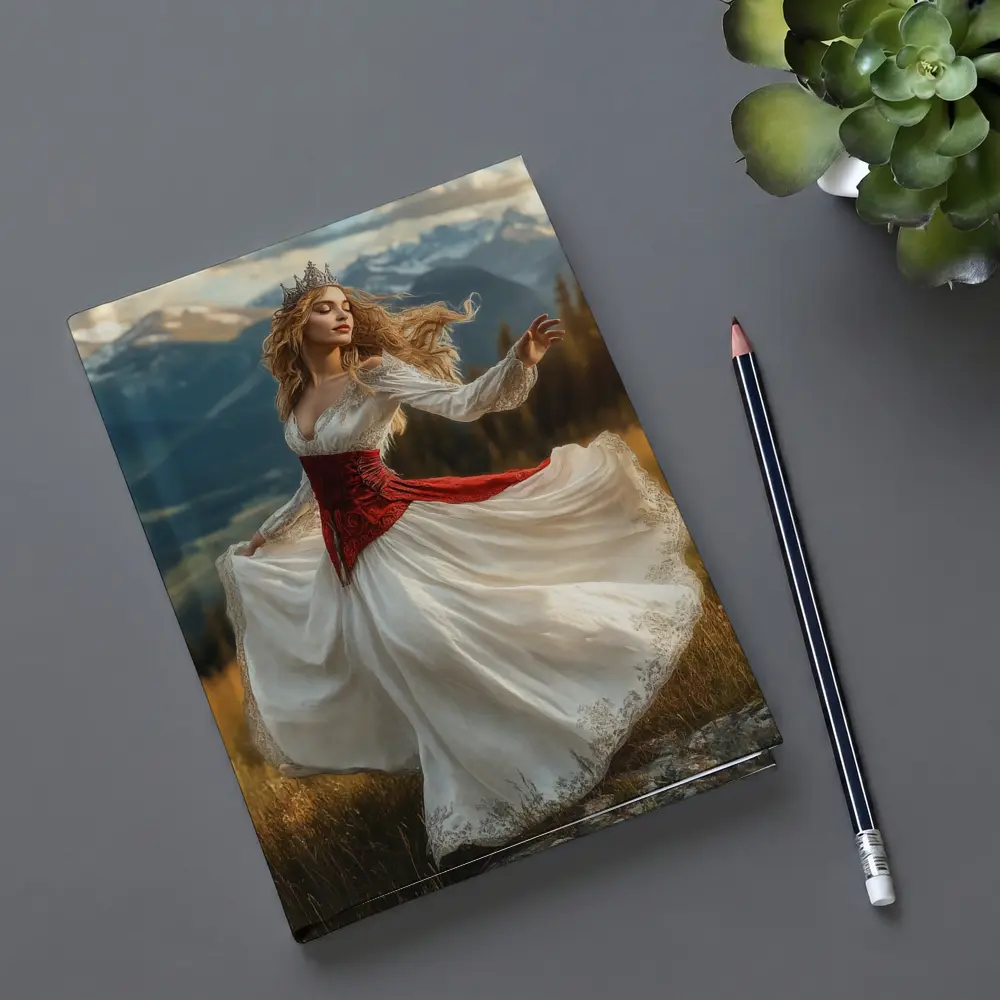 Dancing Princess Crown Mountains Fantasy Art – Notebooks