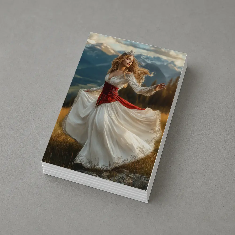 Dancing Princess Crown Mountains Fantasy Art – Postcards