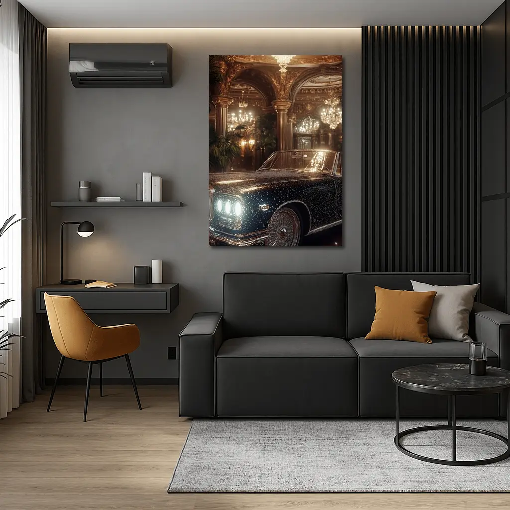 Classic Luxury Car Opulent Grand Hall – Wall Art