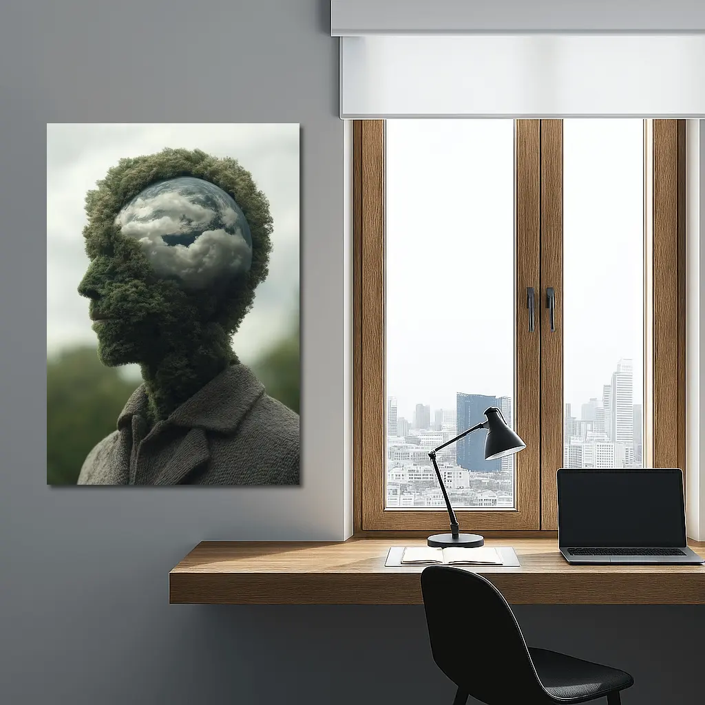 Man Head Made of Trees and Clouds – Wall Art