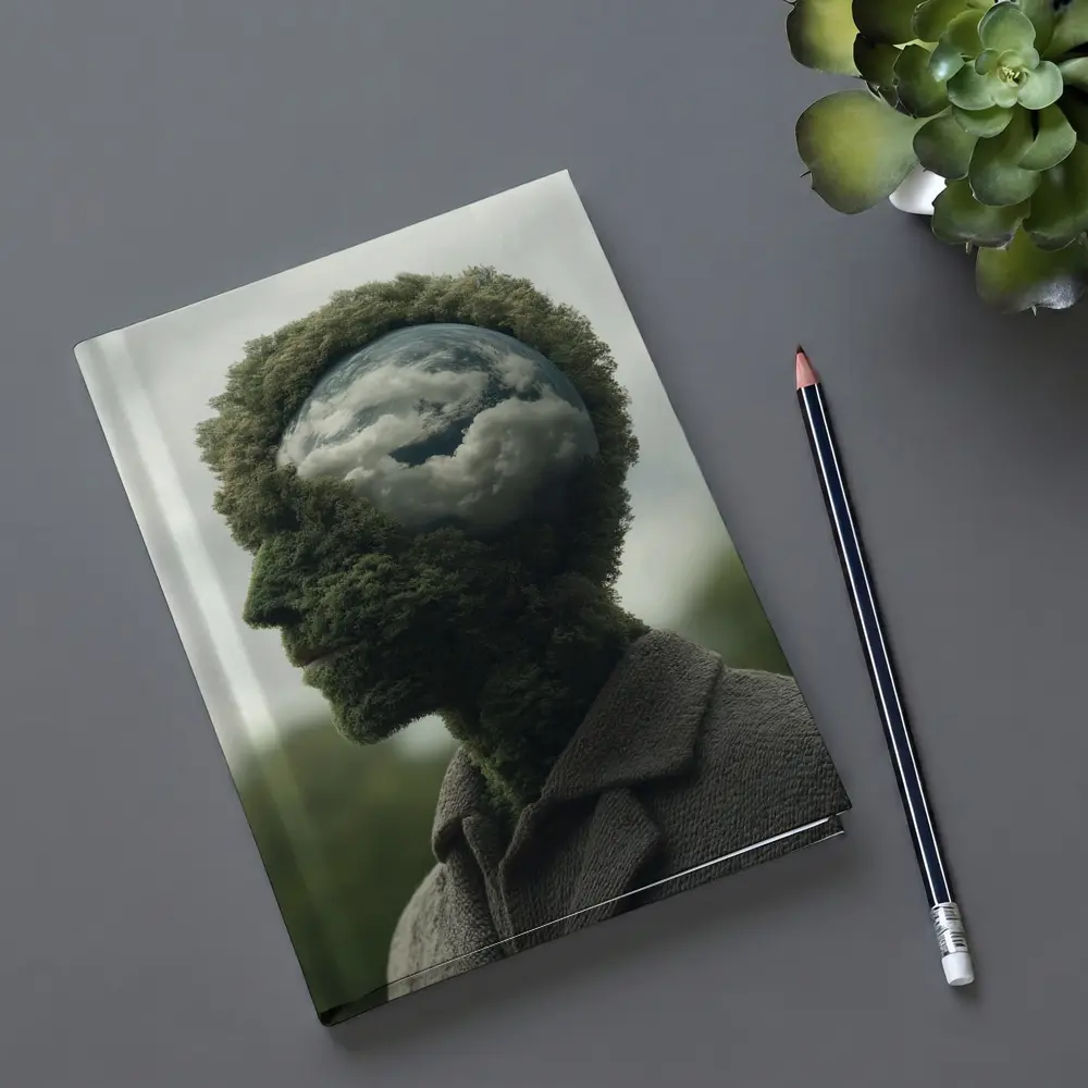 Man Head Made of Trees and Clouds – Notebooks