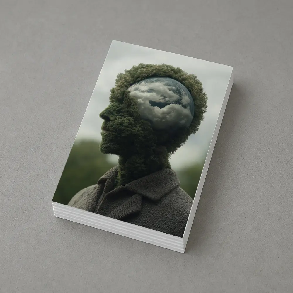 Man Head Made of Trees and Clouds – Postcards