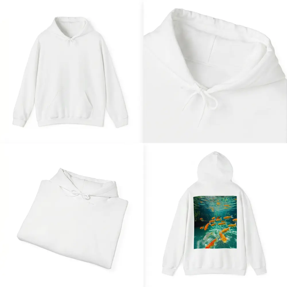 Koi Fish Swimming in Tropical Pond – Hoodies