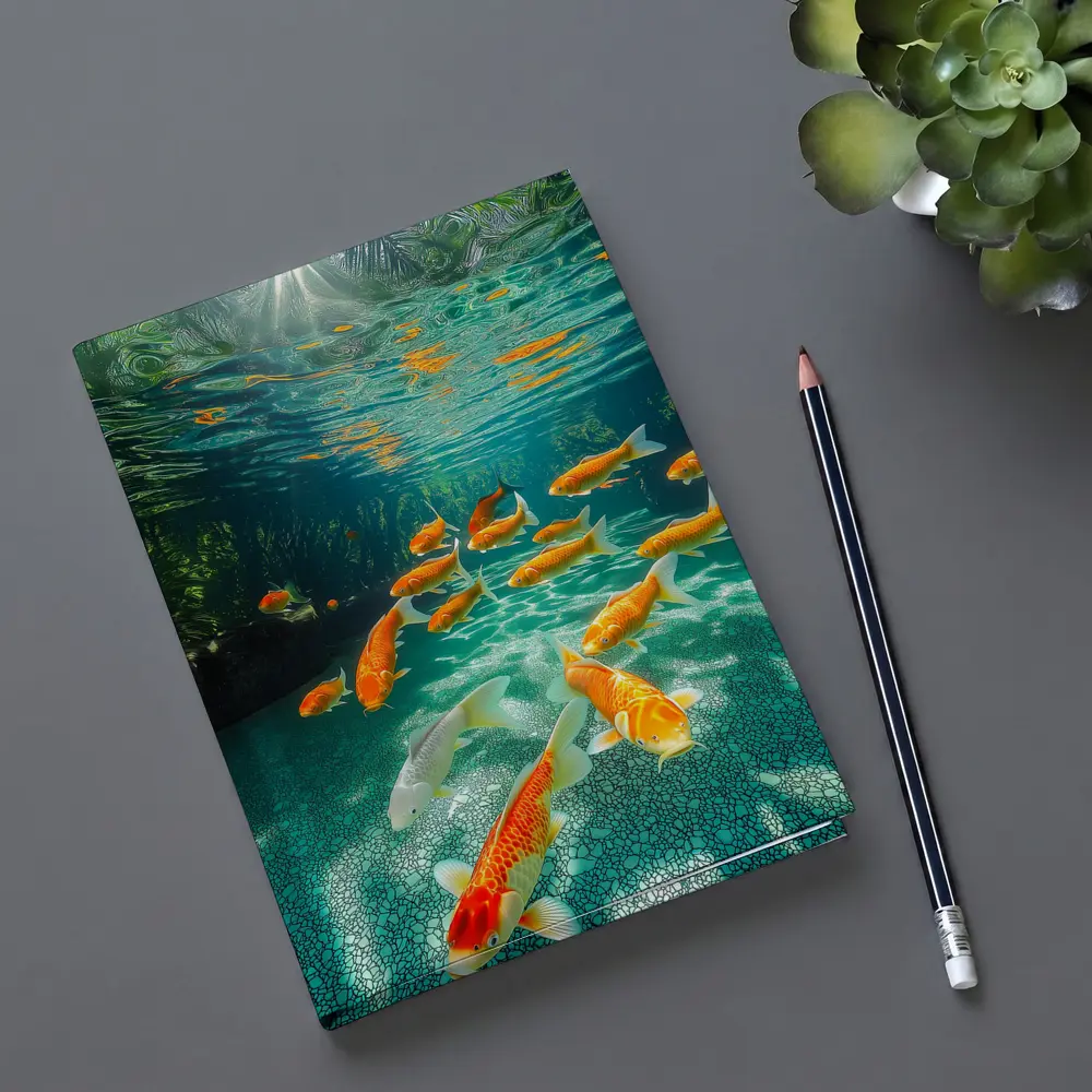 Koi Fish Swimming in Tropical Pond – Notebooks