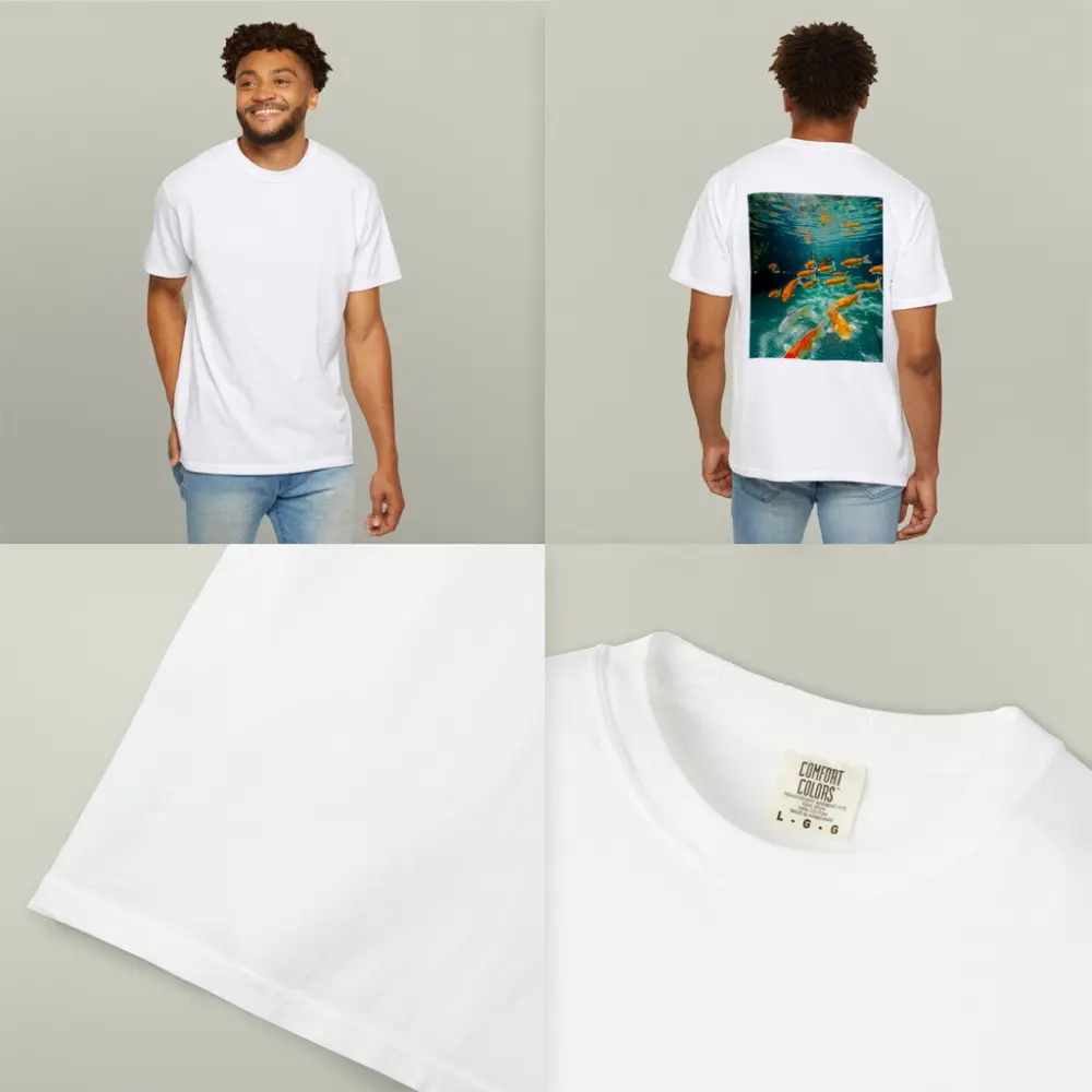 Koi Fish Swimming in Tropical Pond – T-Shirts