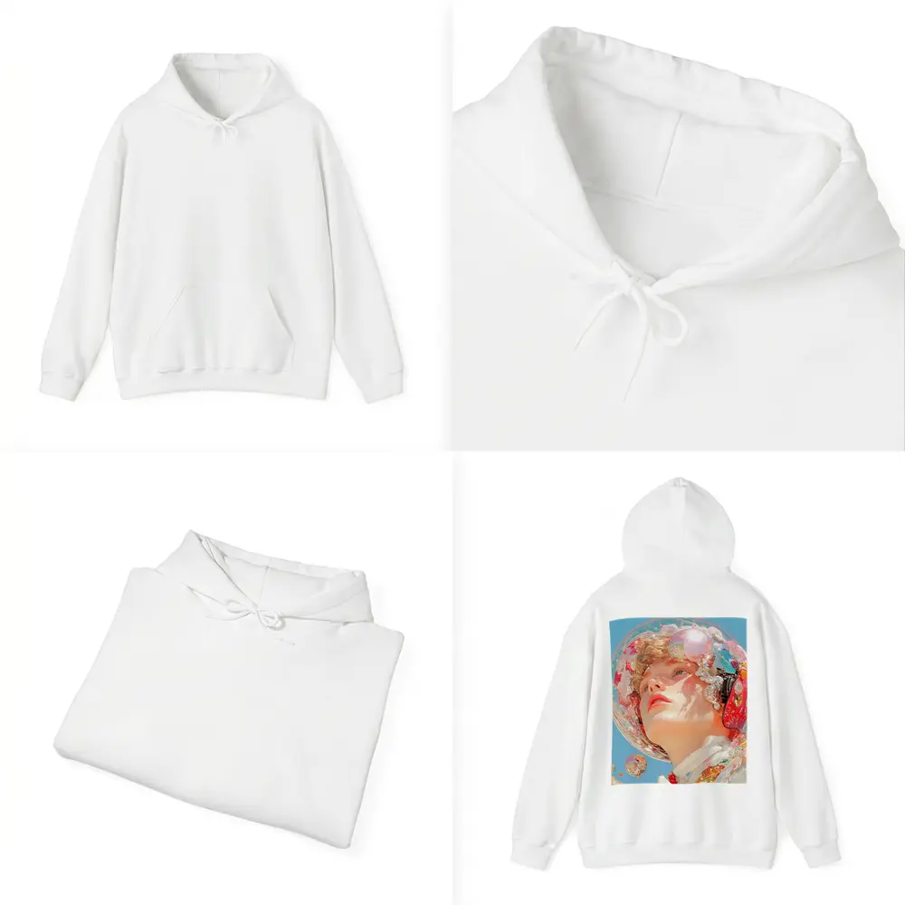Surreal Girl Bubble Helmet Blue Sky – Hoodies