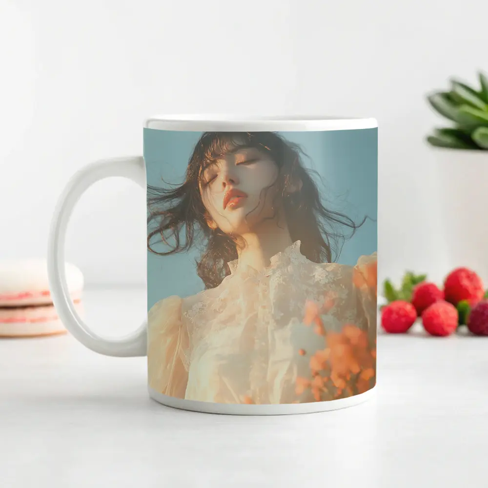 Dreamy Woman Lace Dress Soft Sky – Mugs