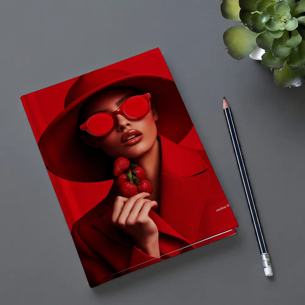 Red Fashion Woman Hat Sunglasses Strawberry – Notebooks