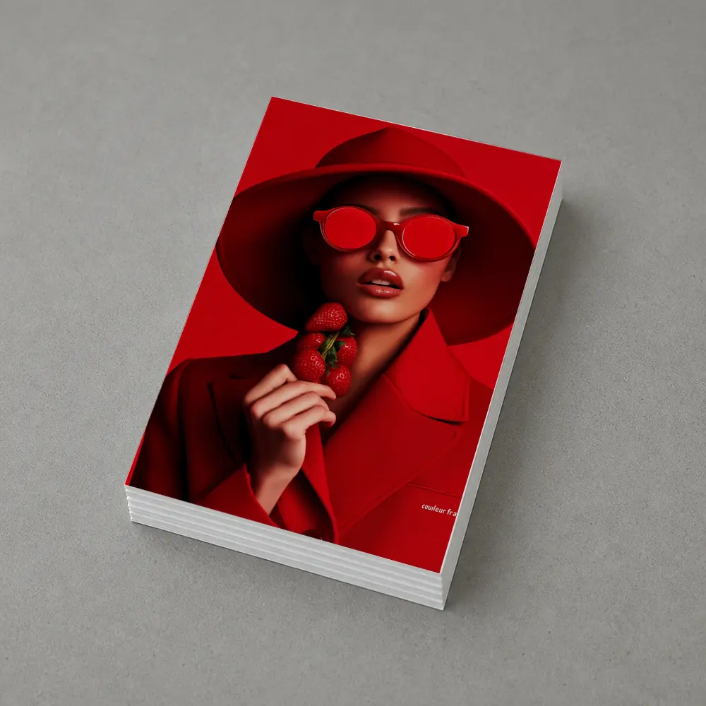 Red Fashion Woman Hat Sunglasses Strawberry – Postcards