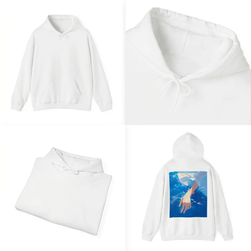 Anime Girl Hand Submerged Blue Water – Hoodies