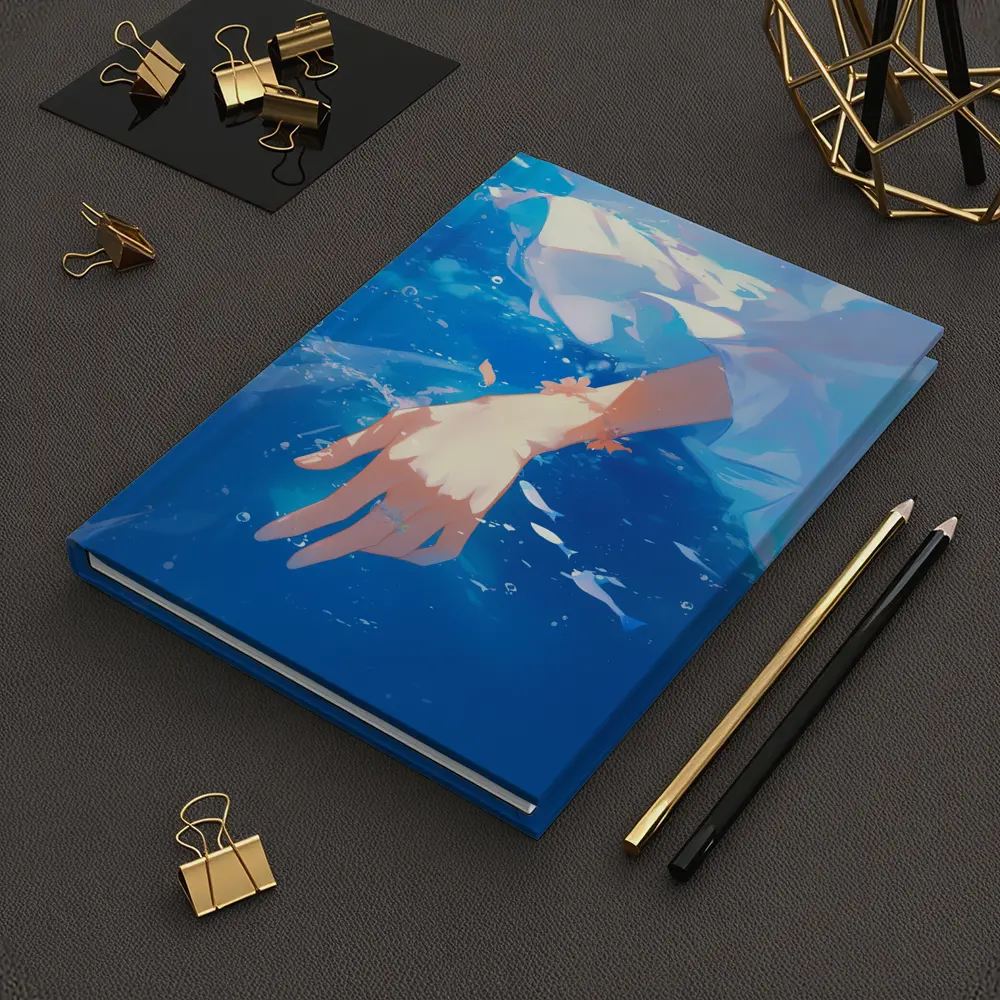 Anime Girl Hand Submerged Blue Water – Notebooks