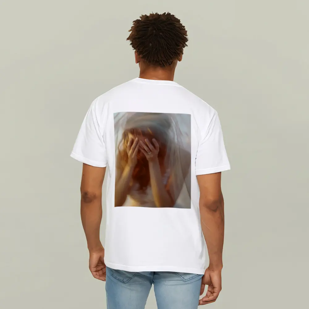 Distressed Bride Covering Face Soft Background – T-Shirts