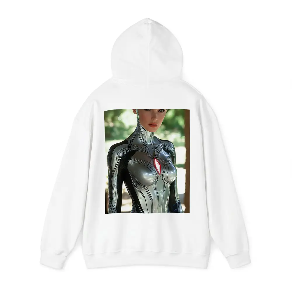 Silver Armored Female Warrior Sci Fi Art – Hoodies