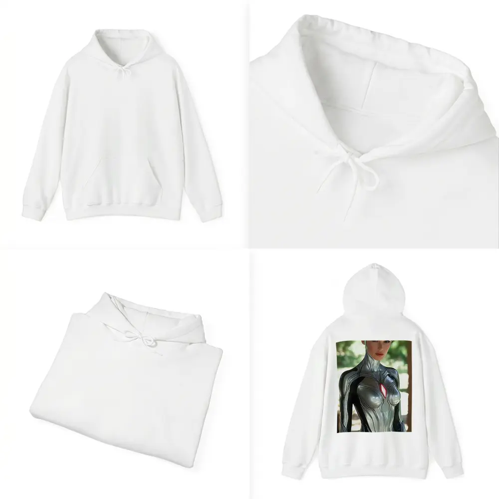 Silver Armored Female Warrior Sci Fi Art – Hoodies
