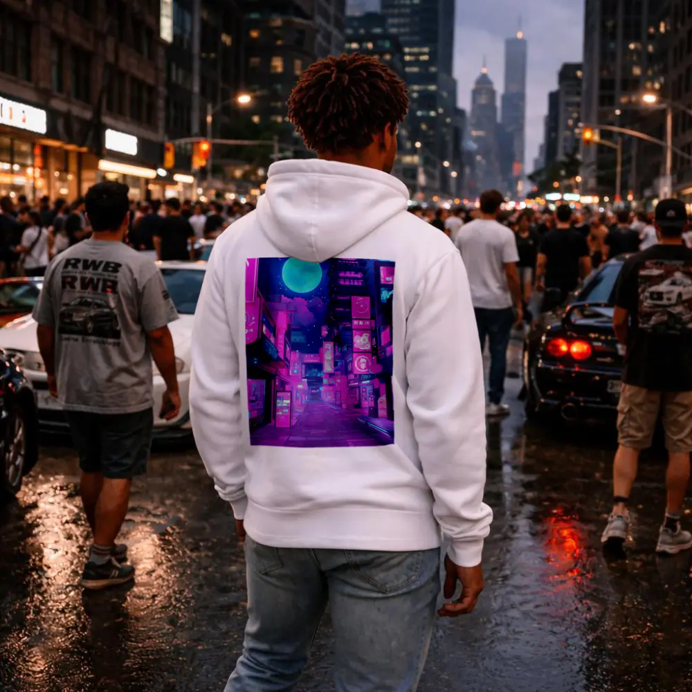 Anime Tokyo Street Neon Night Moon – Hoodies