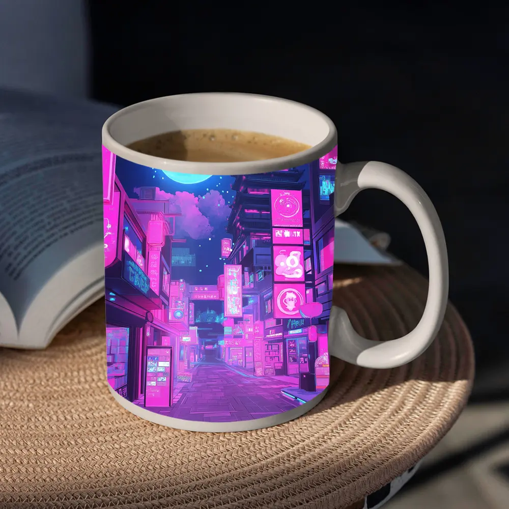 Anime Tokyo Street Neon Night Moon – Mugs