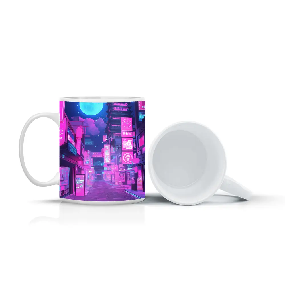 Anime Tokyo Street Neon Night Moon – Mugs