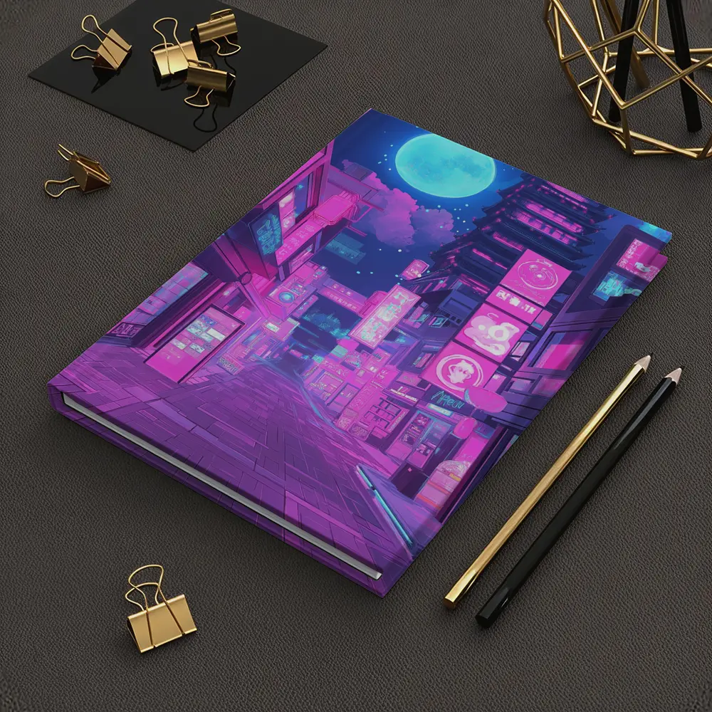 Anime Tokyo Street Neon Night Moon – Notebooks