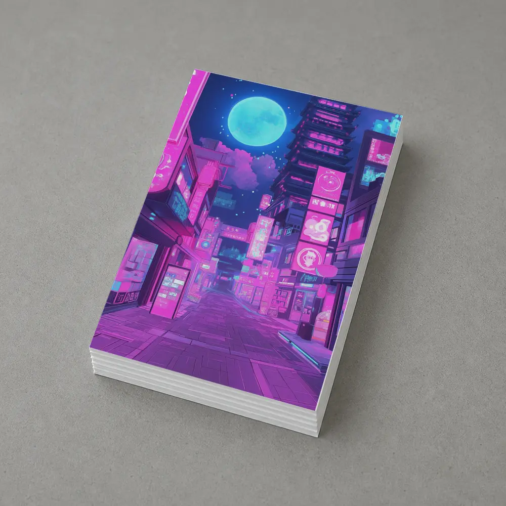 Anime Tokyo Street Neon Night Moon – Postcards