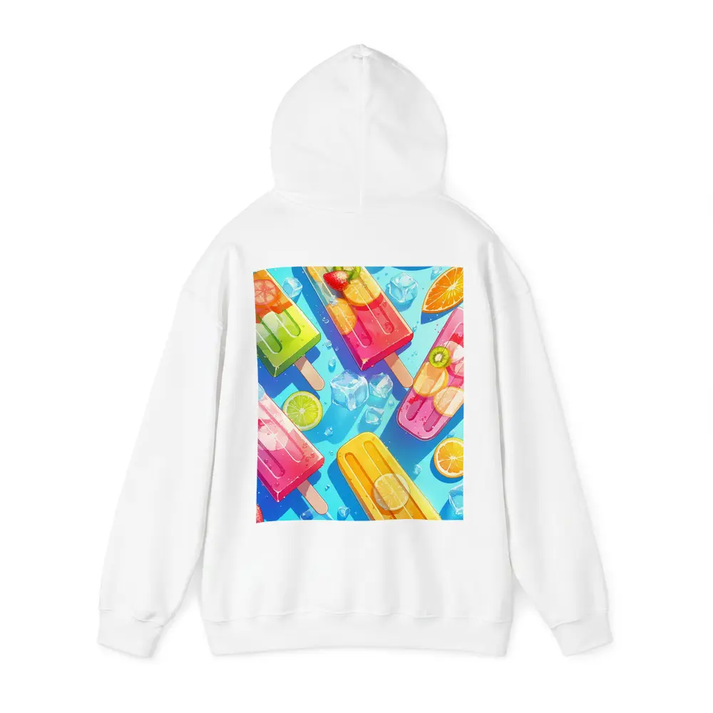 Colorful Fruit Popsicles On Blue Summer Background – Hoodies
