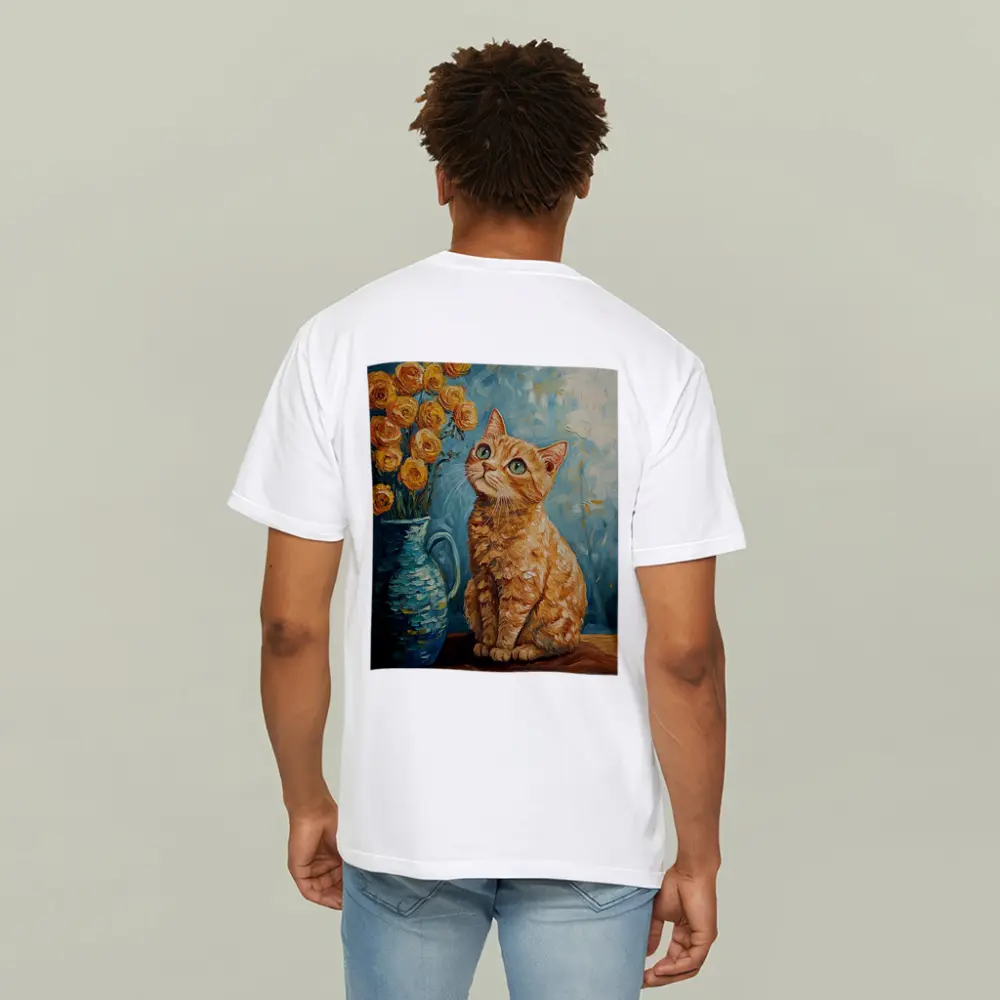 Orange Tabby Cat Van Gogh Style Painting – T-Shirts